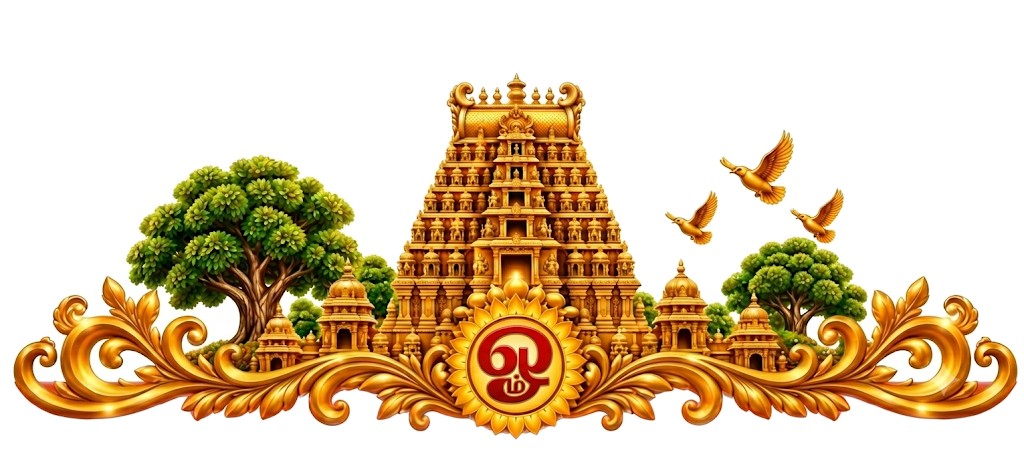 Ornamental temple gopuram crest